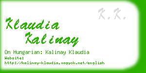 klaudia kalinay business card